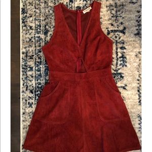Suede keyhole dress